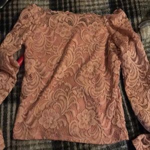 Off the shoulder pink floral top